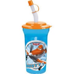 Disney kõrrega pudel lastele Lennukid 350 ml цена и информация | Фляги для воды | kaup24.ee