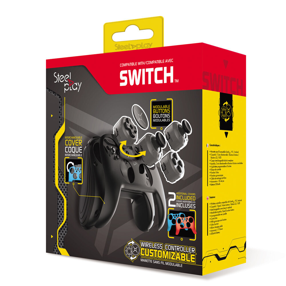 Steelplay Wireless Customizable Controller + 2 Cases (Switch/PC/Android) цена и информация | Mängukonsoolide lisatarvikud | kaup24.ee