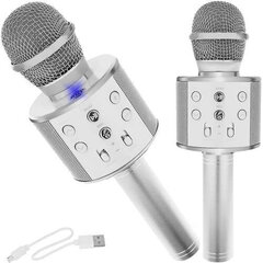 Детский караоке-микрофон с динамиком, серебряный цена и информация | Игрушки для малышей | kaup24.ee