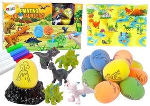 Dinosauruse munade värvimise komplekt, Lean Toys hind ja info | Arendavad mänguasjad | kaup24.ee