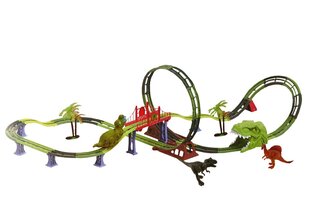 Трек с динозаврами со звуковыми и световыми эффектами, Lean Toys цена и информация | Игрушки для мальчиков | kaup24.ee