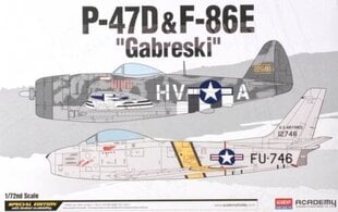 Liimitav mudel Academy 12530 P-47D & F-86E Gabreski Limited Edition 1/72 цена и информация | Склеиваемые модели | kaup24.ee