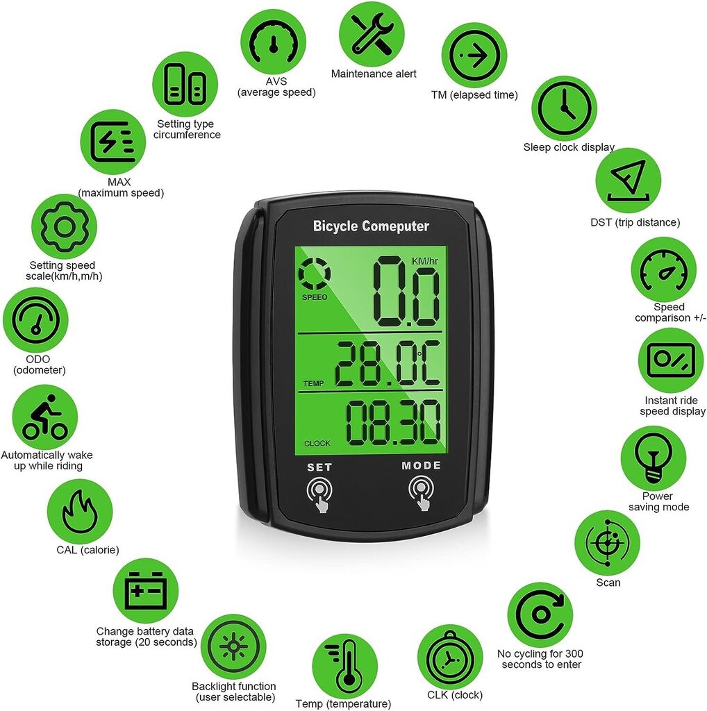 Jalgrattaspidomeeter, must hind ja info | Rattakompuutrid, spidomeetrid | kaup24.ee