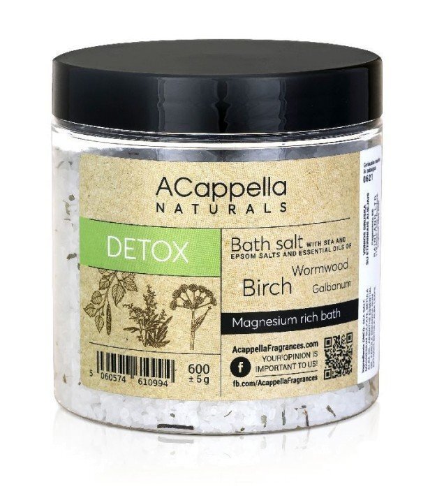 Vannisool Acappella Naturals Detox 600 g цена и информация | Dušigeelid, õlid | kaup24.ee