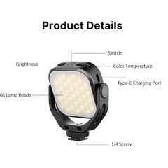 Лампа освещения Ulanzi VL66 цена и информация | Осветительное оборудование для фотосъемок | kaup24.ee