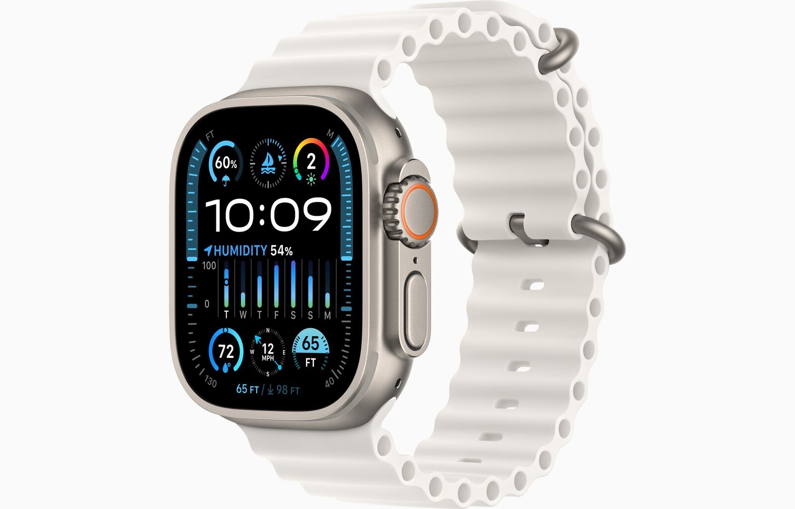 Apple Watch Ultra 2 GPS + Cellular, 49mm Titanium Case with White Ocean Band MREJ3EL/A hind ja info | Nutikellad (smartwatch) | kaup24.ee