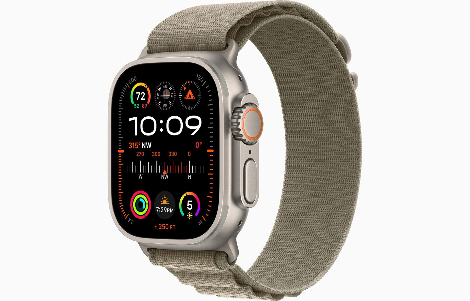 Apple Watch Ultra 2 GPS + Cellular, 49mm Titanium Case with Olive Alpine Loop - Small MREX3EL/A цена и информация | Nutikellad (smartwatch) | kaup24.ee