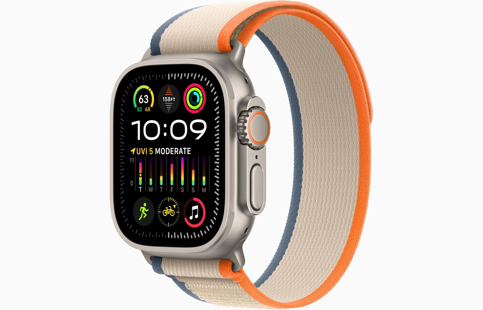 Apple Watch Ultra 2 GPS + Cellular, 49mm Titanium Case with Orange/Beige Trail Loop - S/M MRF13EL/A цена и информация | Nutikellad (smartwatch) | kaup24.ee