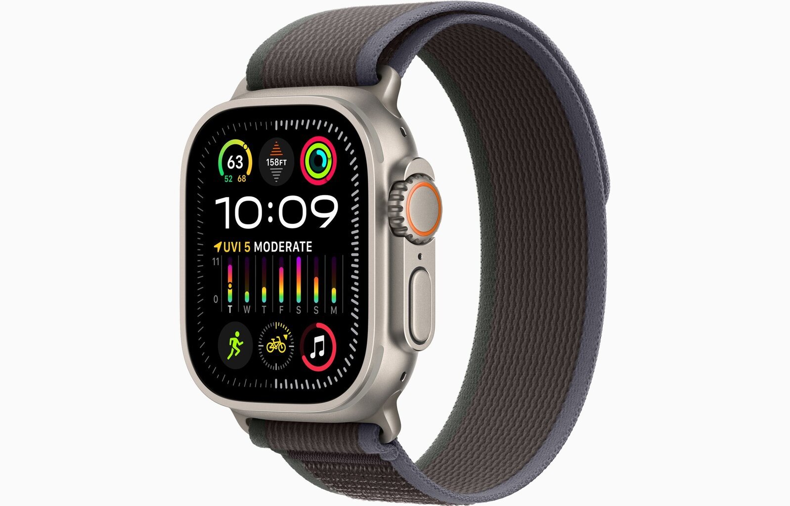 Apple Watch Ultra 2 GPS + Cellular, 49mm Titanium Case with Blue/Black Trail Loop - S/M MRF53EL/A цена и информация | Nutikellad (smartwatch) | kaup24.ee