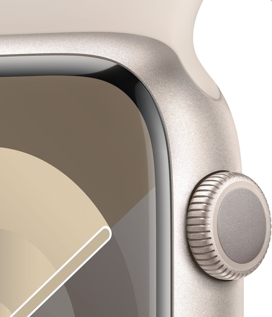 Apple Watch Series 9 GPS 41mm Starlight Aluminium Case with Starlight Sport Band - S/M MR8T3ET/A цена и информация | Nutikellad (smartwatch) | kaup24.ee