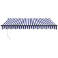 vidaXL sissetõmmatav varikatus sinine-valge 3,5x2,5 kangas, alumiinium hind ja info | Päikesevarjud, markiisid ja alused | kaup24.ee