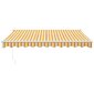 vidaXL sissetõmmatav varikatus kollane-valge 3x2,5 m kangas/alumiinium hind ja info | Päikesevarjud, markiisid ja alused | kaup24.ee