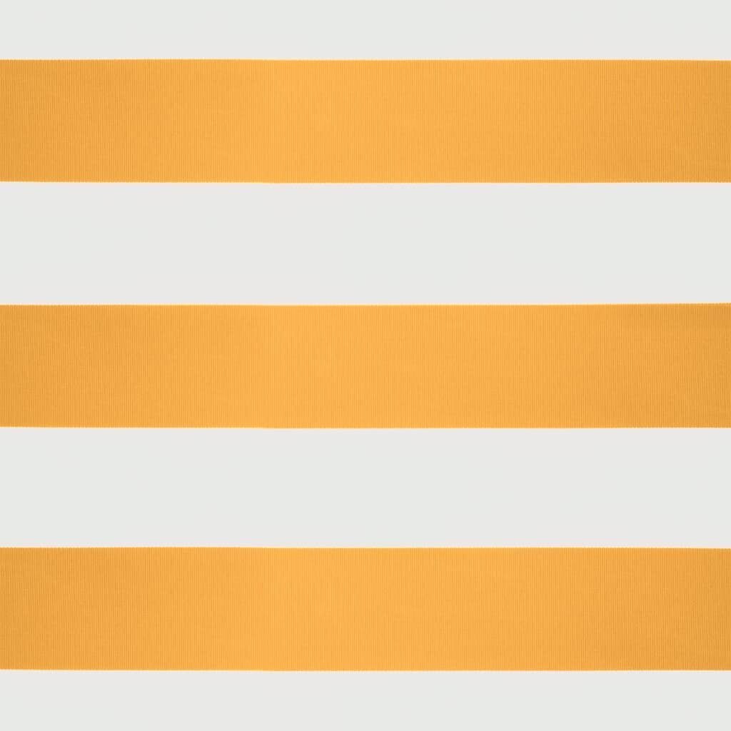 vidaXL sissetõmmatav varikatus kollane-valge 3x2,5 m kangas/alumiinium цена и информация | Päikesevarjud, markiisid ja alused | kaup24.ee