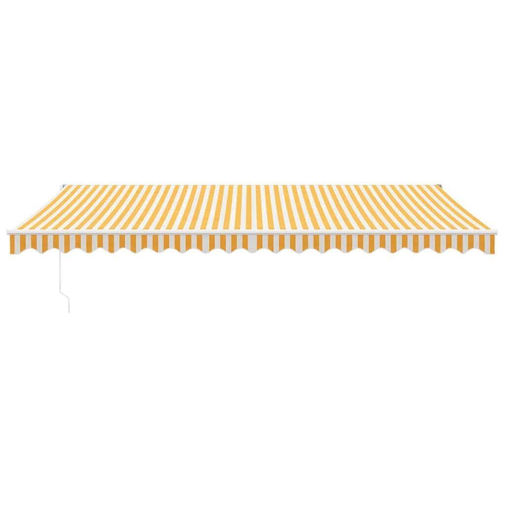 vidaXL sissetõmmatav varikatus, kollane-valge 5x3 m kangas, alumiinium hind ja info | Päikesevarjud, markiisid ja alused | kaup24.ee