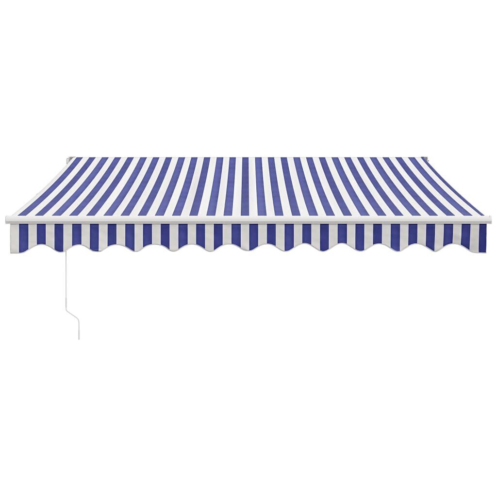 vidaXL sissetõmmatav varikatus sinine-valge 3x2,5 m kangas, alumiinium hind ja info | Päikesevarjud, markiisid ja alused | kaup24.ee
