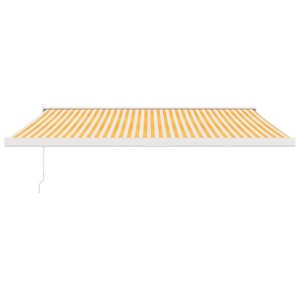 vidaXL sissetõmmatav varikatus, kollane-valge 4x3 m, kangas/alumiinium hind ja info | Päikesevarjud, markiisid ja alused | kaup24.ee