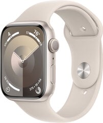 Apple Watch Series 9 GPS 41mm Starlight Aluminium Case with Starlight Sport Band - M/L - MR8U3ET/A hind ja info | Nutikellad (smartwatch) | kaup24.ee