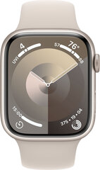 Apple Watch Series 9 GPS 41mm Starlight Aluminium Case with Starlight Sport Band - M/L - MR8U3ET/A цена и информация | Смарт-часы (smartwatch) | kaup24.ee