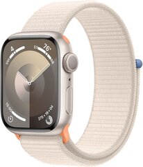 Apple Watch Series 9 GPS 41mm Starlight Aluminium Case with Starlight Sport Loop MR8V3ET/A цена и информация | Смарт-часы (smartwatch) | kaup24.ee