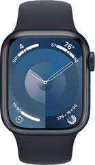 Apple Watch Series 9 GPS 41mm Midnight Aluminium Case with Midnight Sport Band - M/L MR8X3ET/A цена и информация | Смарт-часы (smartwatch) | kaup24.ee