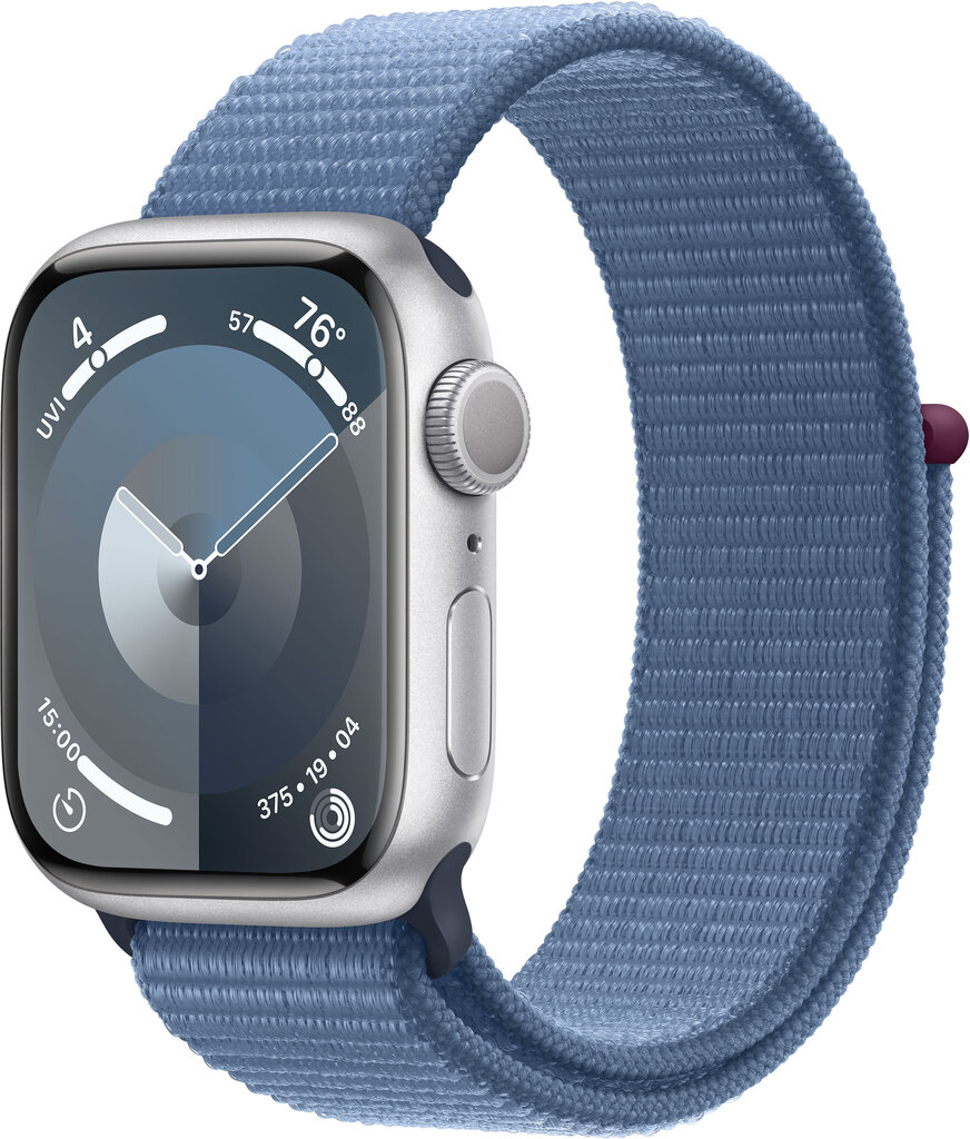 Apple Watch Series 9 GPS 41mm Silver Aluminium Case with Winter Blue Sport Loop MR923ET/A цена и информация | Nutikellad (smartwatch) | kaup24.ee