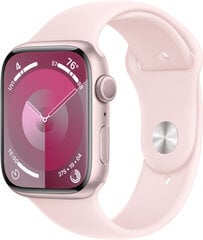 Apple Watch Series 9 GPS 41mm Pink Aluminium Case with Light Pink Sport Band - S/M MR933ET/A hind ja info | Apple Videokaamerad, lisatarvikud | kaup24.ee