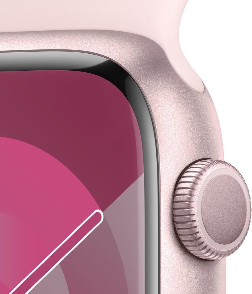 Apple Watch Series 9 GPS 41mm Pink Aluminium Case with Light Pink Sport Band - M/L - MR943ET/A цена и информация | Nutikellad (smartwatch) | kaup24.ee