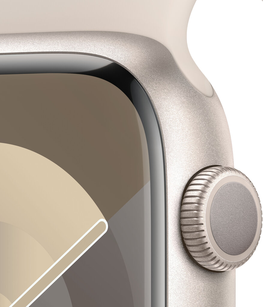 Apple Watch Series 9 GPS 45mm Starlight Aluminium Case with Starlight Sport Band - M/L - MR973ET/A hind ja info | Nutikellad (smartwatch) | kaup24.ee