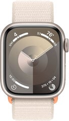 Apple Watch Series 9 GPS 45mm Starlight Aluminium Case with Starlight Sport Loop MR983ET/A цена и информация | Смарт-часы (smartwatch) | kaup24.ee