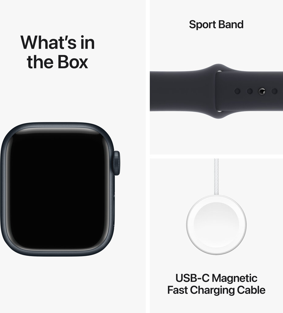 Apple Watch Series 9 GPS 45mm Midnight Aluminium Case with Midnight Sport Band - S/M MR993ET/A hind ja info | Nutikellad (smartwatch) | kaup24.ee