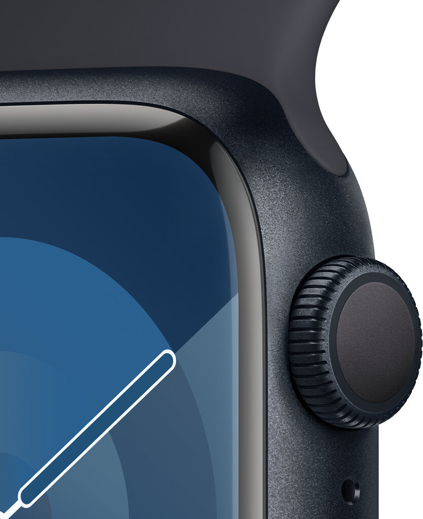 Apple Watch Series 9 GPS 45mm Midnight Aluminium Case with Midnight Sport Band - M/L MR9A3ET/A цена и информация | Nutikellad (smartwatch) | kaup24.ee