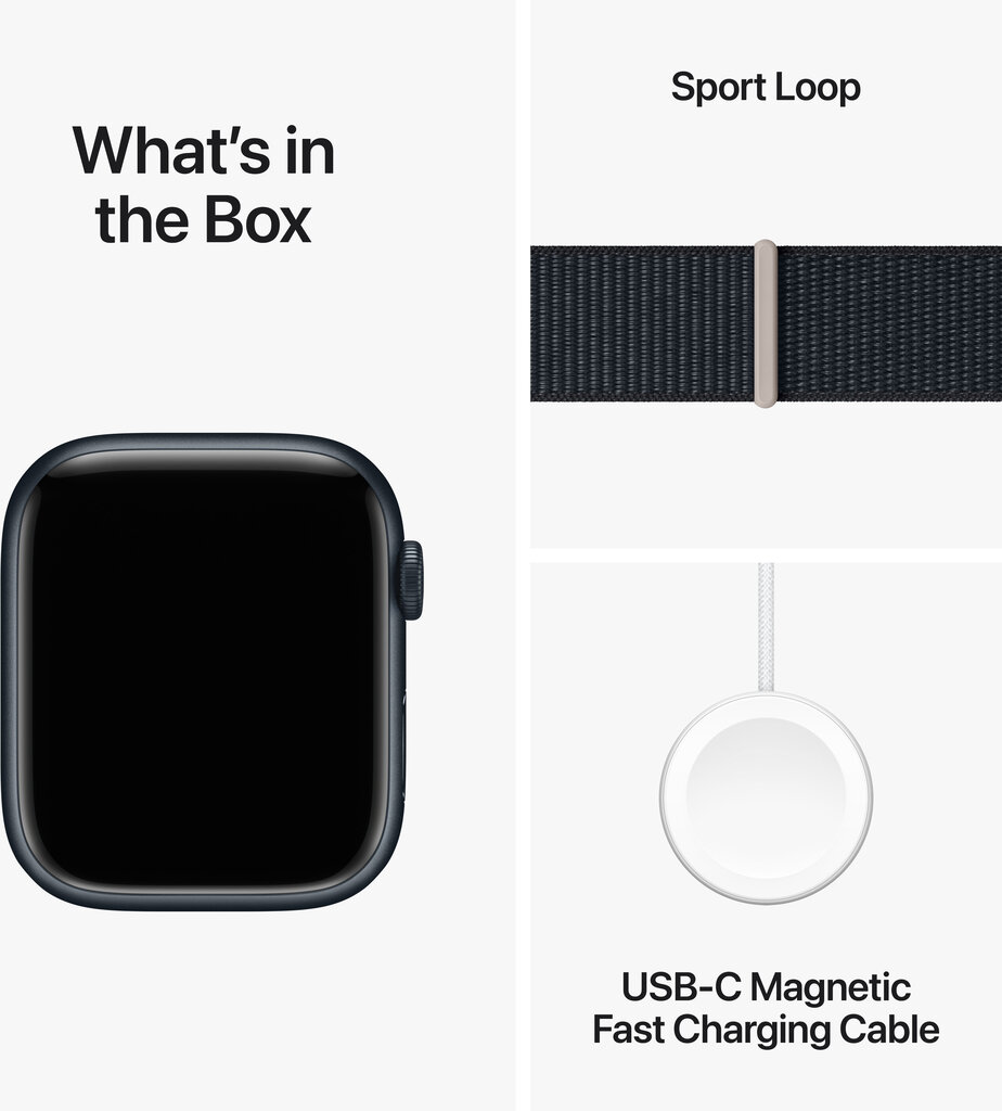 Apple Watch Series 9 GPS 45mm Midnight Aluminium Case with Midnight Sport Loop - MR9C3ET/A hind ja info | Nutikellad (smartwatch) | kaup24.ee