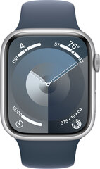 Apple Watch Series 9 GPS 45mm Silver Aluminium Case with Storm Blue Sport Band - M/L MR9E3ET/A цена и информация | Смарт-часы (smartwatch) | kaup24.ee