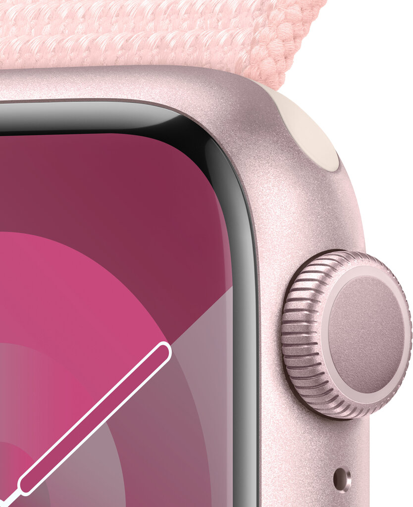 Apple Watch Series 9 GPS 45mm Pink Aluminium Case with Light Pink Sport Loop MR9J3ET/A цена и информация | Nutikellad (smartwatch) | kaup24.ee