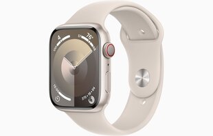 Apple Watch Series 9 GPS + Cellular 41mm Starlight Aluminium Case with Starlight Sport Band - S/M - MRHN3ET/A цена и информация | Смарт-часы (smartwatch) | kaup24.ee