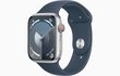 Apple Watch Series 9 GPS + Cellular 41mm Silver Aluminium Case with Storm Blue Sport Band - S/M - MRHV3ET/A hind ja info | Nutikellad (smartwatch) | kaup24.ee