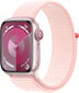 Apple Watch Series 9 GPS + Cellular 41mm Pink Aluminium Case with Light Pink Sport Loop MRJ13ET/A цена и информация | Nutikellad (smartwatch) | kaup24.ee