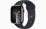 Apple Watch Series 9 GPS + Cellular 41mm Graphite Stainless Steel Case with Midnight Sport Band - S/M MRJ83ET/A