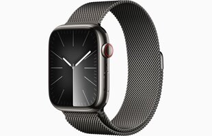 Apple Watch Series 9 GPS + Cellular 41mm Graphite Stainless Steel Case with Graphite Milanese Loop - MRJA3ET/A цена и информация | Смарт-часы (smartwatch) | kaup24.ee