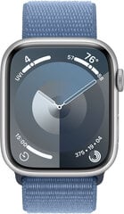 Apple Watch Series 9 GPS + Cellular 45mm Silver Aluminium Case with Winter Blue Sport Loop MRMJ3ET/A цена и информация | Смарт-часы (smartwatch) | kaup24.ee