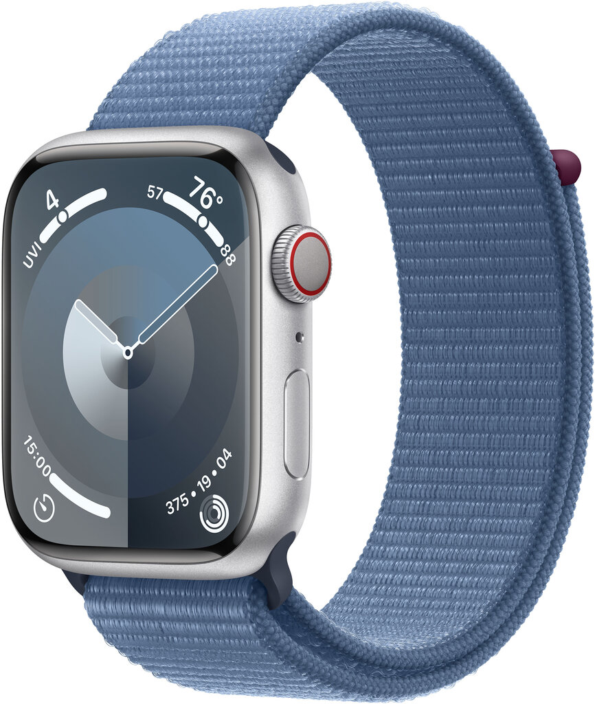 Apple Watch Series 9 GPS + Cellular 45mm Silver Aluminium Case with Winter Blue Sport Loop MRMJ3ET/A hind ja info | Nutikellad (smartwatch) | kaup24.ee
