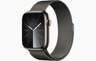 Apple Watch Series 9 GPS + Cellular 45mm Graphite Stainless Steel Case with Graphite Milanese Loop MRMX3ET/A hind ja info | Nutikellad (smartwatch) | kaup24.ee