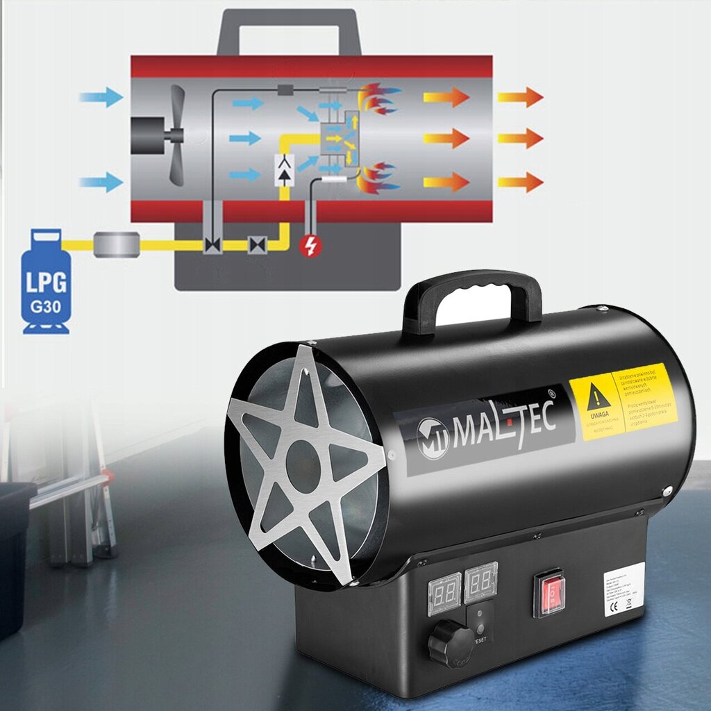 Gaasisoojendi Maltec LCD 25kW hind ja info | Küttekehad | kaup24.ee