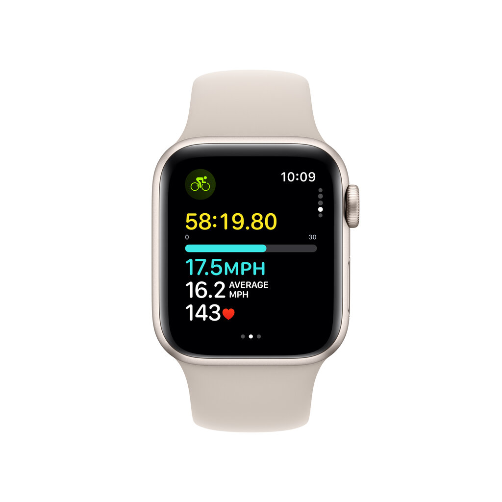 Apple Watch SE GPS 40mm Starlight Aluminium Case with Starlight Sport Band - M/L - MR9V3ET/A цена и информация | Nutikellad (smartwatch) | kaup24.ee