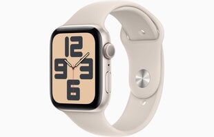 Apple Watch SE GPS 44mm Starlight Aluminium Case with Starlight Sport Band - M/L MRE53ET/A цена и информация | Смарт-часы (smartwatch) | kaup24.ee