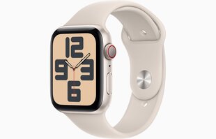 Apple Watch SE GPS + Cellular 40mm Starlight Aluminium Case with Starlight Sport Band - M/L MRG13ET/A цена и информация | Смарт-часы (smartwatch) | kaup24.ee