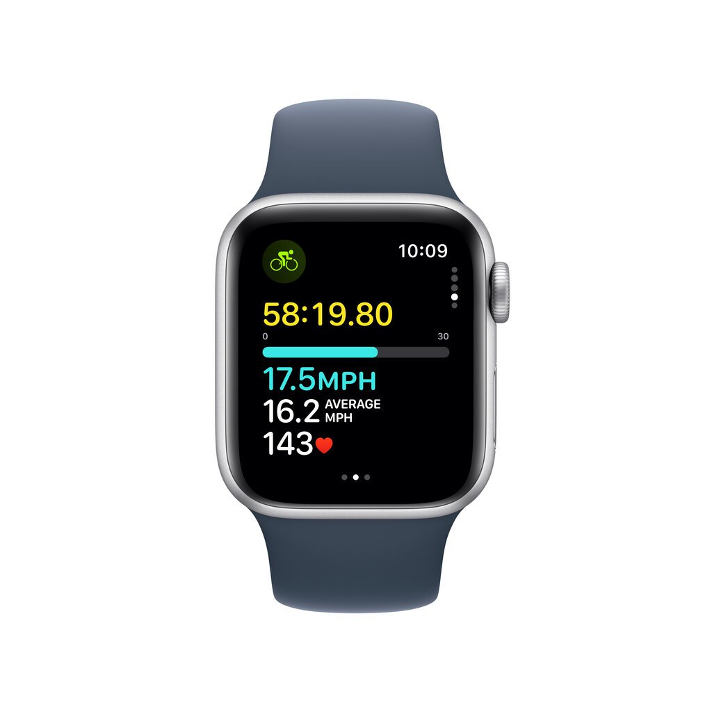 Apple Watch SE GPS + Cellular 44mm Silver Aluminium Case with Storm Blue Sport Band - S/M - MRHF3ET/A hind ja info | Nutikellad (smartwatch) | kaup24.ee