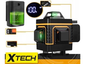 Линейный лазерный уровень 360°, 16 линий, XTECH IP54 цена и информация | Механические инструменты | kaup24.ee