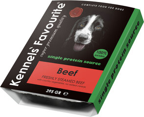 Kennelsi Favourite Beef koertele veiselihaga, super premium klass, 395g hind ja info | Konservid koertele | kaup24.ee