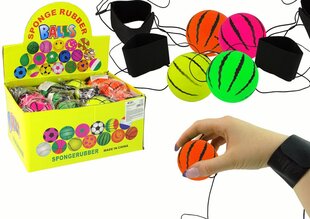 Мяч полиуретановый на резинке, 6 см, арбуз цена и информация | Развивающие игрушки | kaup24.ee